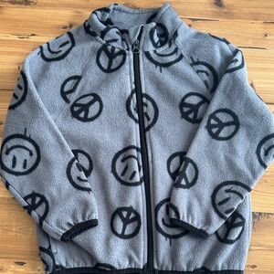 Wonder Nation Gray Fleece Jacket with Black Design